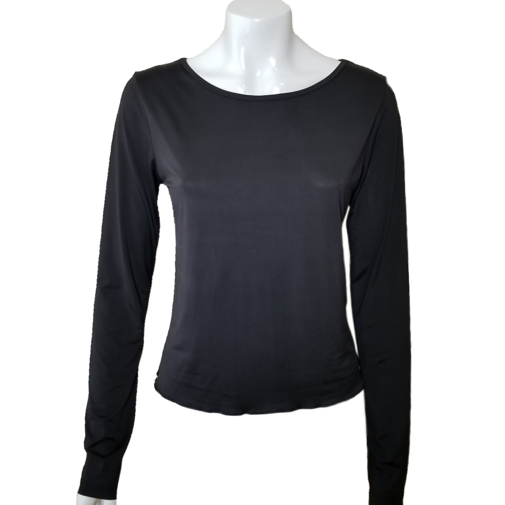 Hollywood shiny black long sleeve shirt